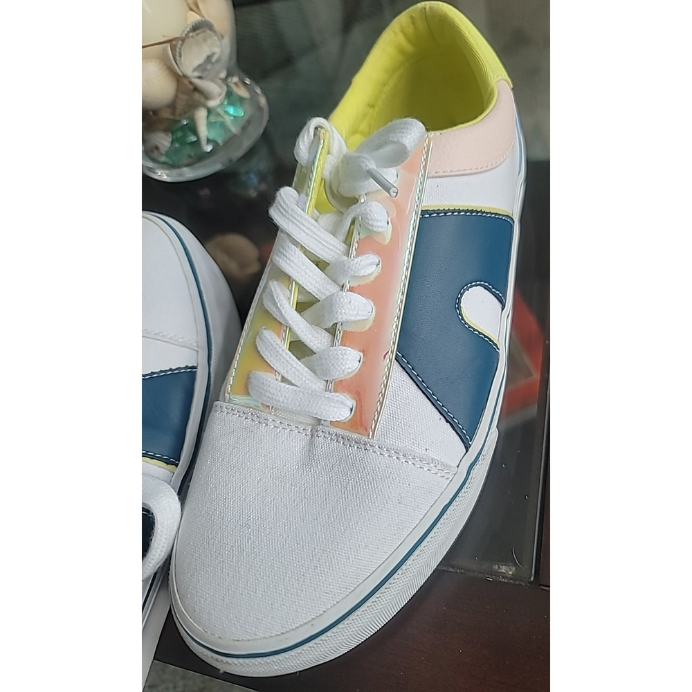 Airwalk Men's Alya Sneakers Size 11M Waalya4-j Iridescent White Yellow Blue